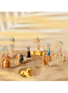 واي آند دي SYOSI 24 Pcs Ancient Egypt Mini Toys, Miniatures Buildings Pyramid Mummy Sphinx Statue Themed Toys Decorations  - Image 5