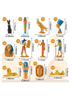 واي آند دي SYOSI 24 Pcs Ancient Egypt Mini Toys, Miniatures Buildings Pyramid Mummy Sphinx Statue Themed Toys Decorations  - Image 2