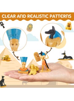 واي آند دي SYOSI 24 Pcs Ancient Egypt Mini Toys, Miniatures Buildings Pyramid Mummy Sphinx Statue Themed Toys Decorations  - Image 4