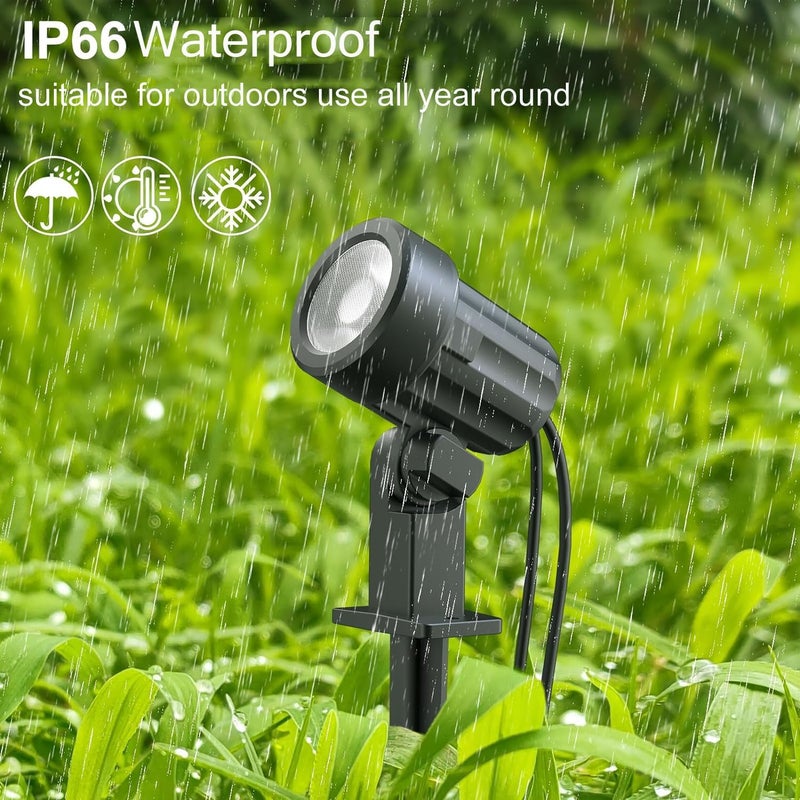 MEIKEE 4 in 1 Solar Garden Spot Lights Warm White with Ground Spike Solar Spotlight IP66 Waterproof Garden Lamp 2700K High Light Low Light for Yard Patio Path Driveway Shrubs - Image 5
