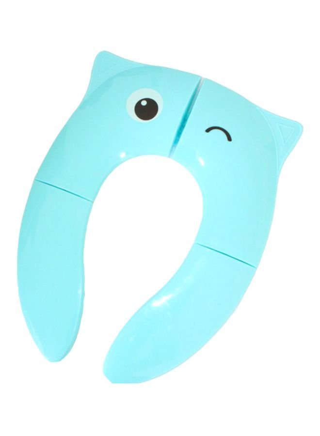NIBEMINENT Owl Cartoon Foldable Children's Toilet Seat Blue 26 x 36 5centimeter