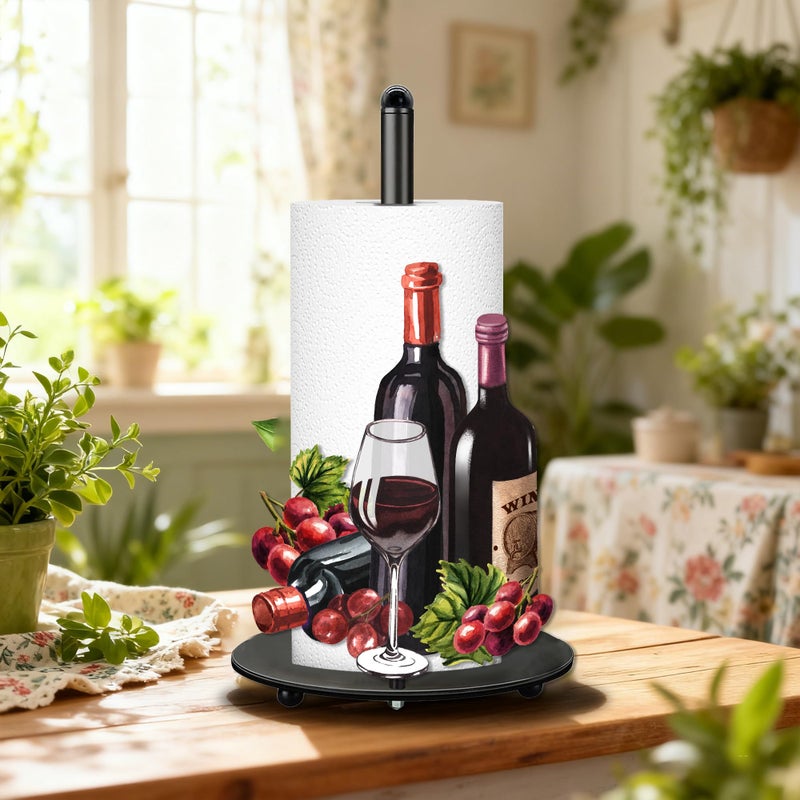 Taesun Wine Paper Towel Holder, Wine Decor for Countertop Cute Farmhouse Home Table, Housewarming Birthday Gifts - Image 4