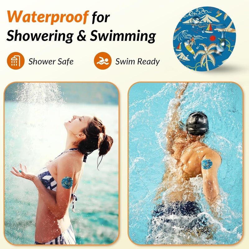 Amolyfe Libre 3 & Plus Sensor Covers Waterproof, 10 Pack - Beach Design - Image 4