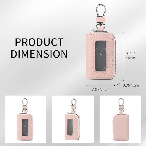 SENDEFN Universal Car Key Fob Case Leather Smart Remote Keychain Protector Holder - Image 3