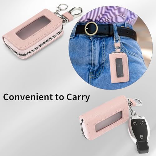 SENDEFN Universal Car Key Fob Case Leather Smart Remote Keychain Protector Holder - Image 5