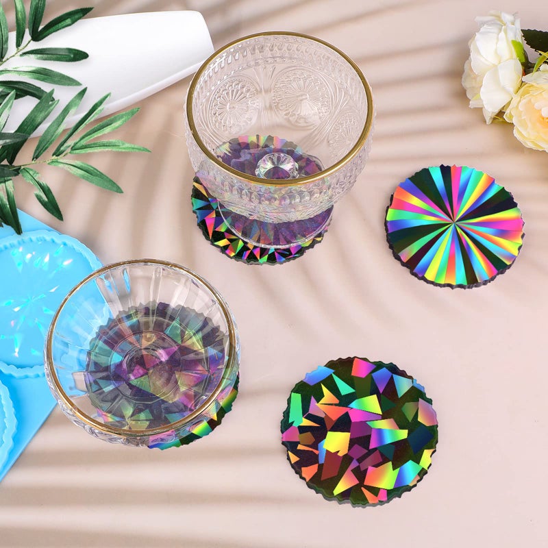 DoreenBow Holographic Coaster Molds - Silicone Mold for Resin Casting, Epoxy Resin Molds for Coasters Making - Image 3
