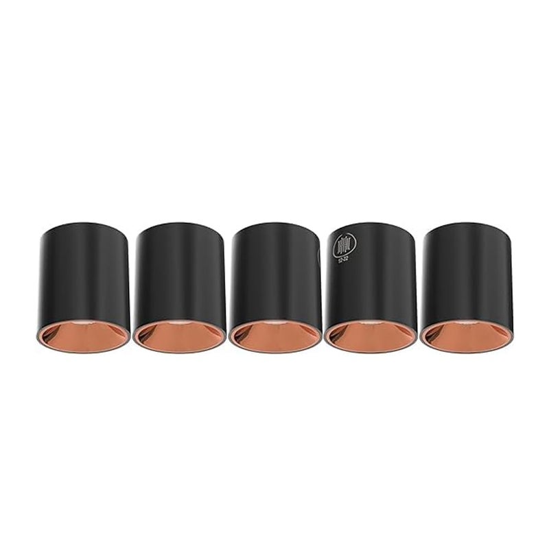 18 Watt Black Body Antiglare LED Round Cylinderical Surface COB Spotlight with Rose Gold Reflector for Indoor and Outdoor Use in The Office Home and Yard Warm White Pack of 1 - Image 1