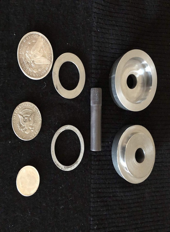 USAReplacementparts Coin Ring Puncher & Spacer Set | Golden Punch Metal Hole Jewelry Making Tools | 4 Punches Ring Making Tool | Self Centering Punches Set | Coin Punch Kit Made in USA - 1.60 Pound - Image 2