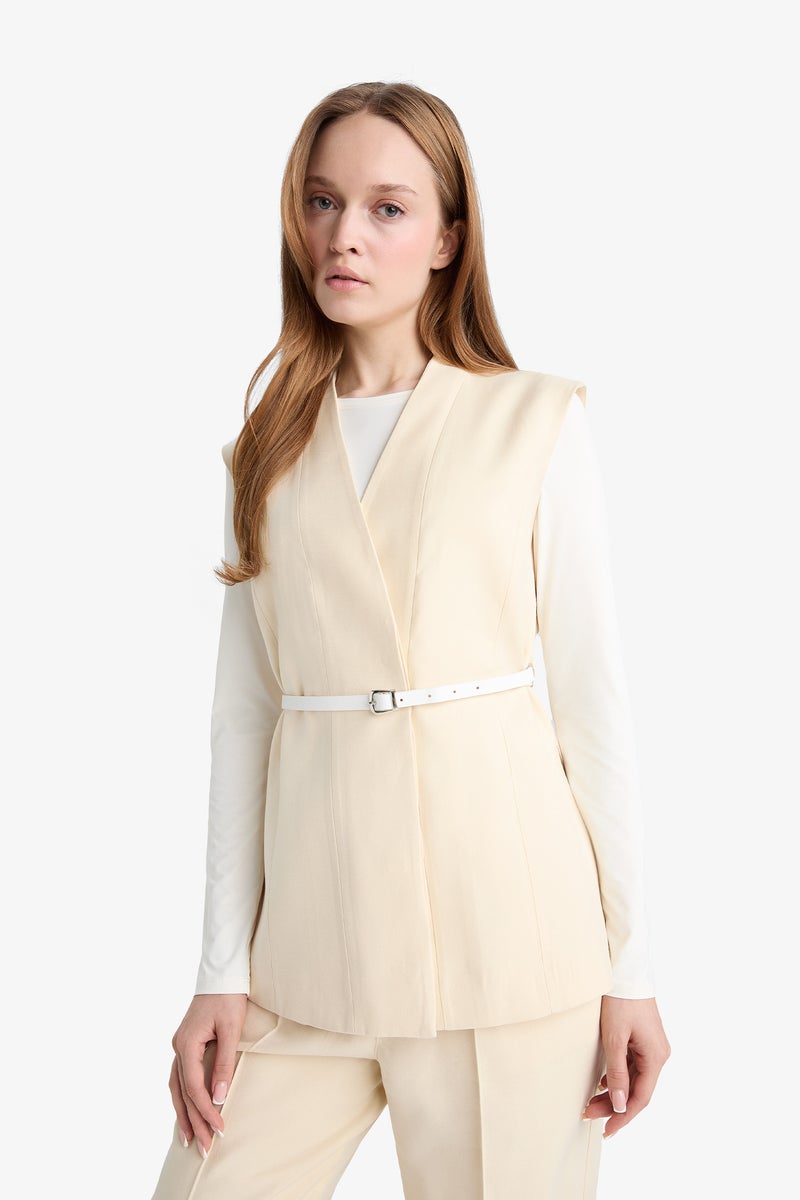 DeFacto Beige Woman Regular Fit Vest Casual - Image 3