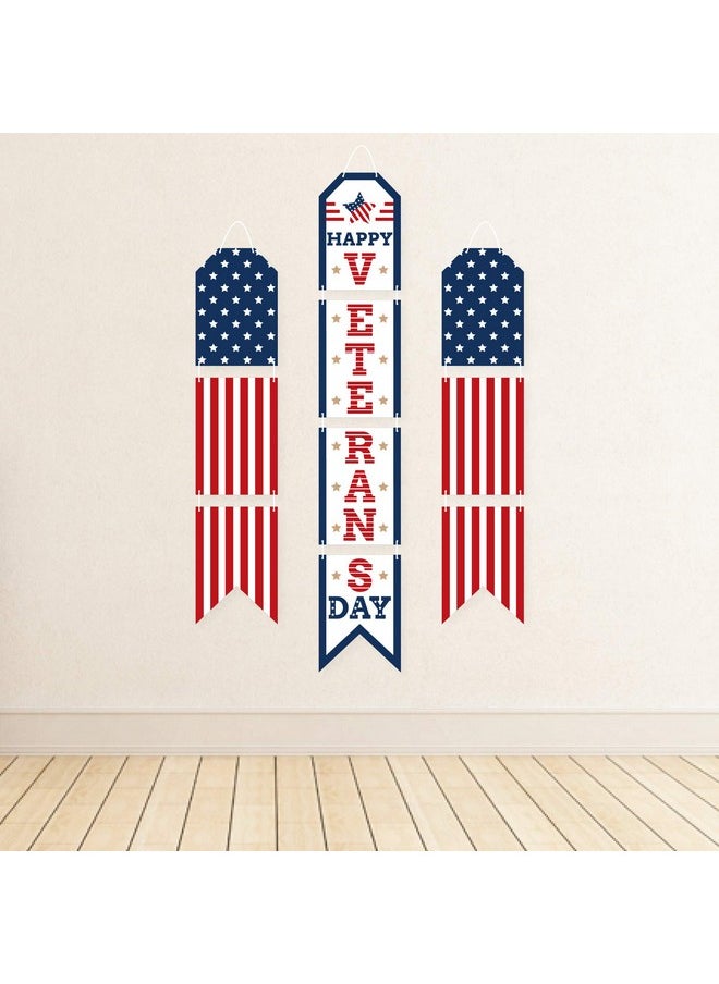 Big Dot of Happiness Happy Veterans Day Hanging Vertical Paper Door Banners Patriotic Wall Decoration Kit Indoor Door Decor  - Image 2