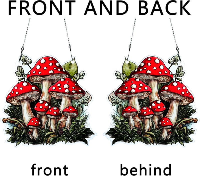 thmnj Mushroom Ornaments Colorful Window Hanging Decorations Home Wall Decor for Indoor Outdoor - Image 4