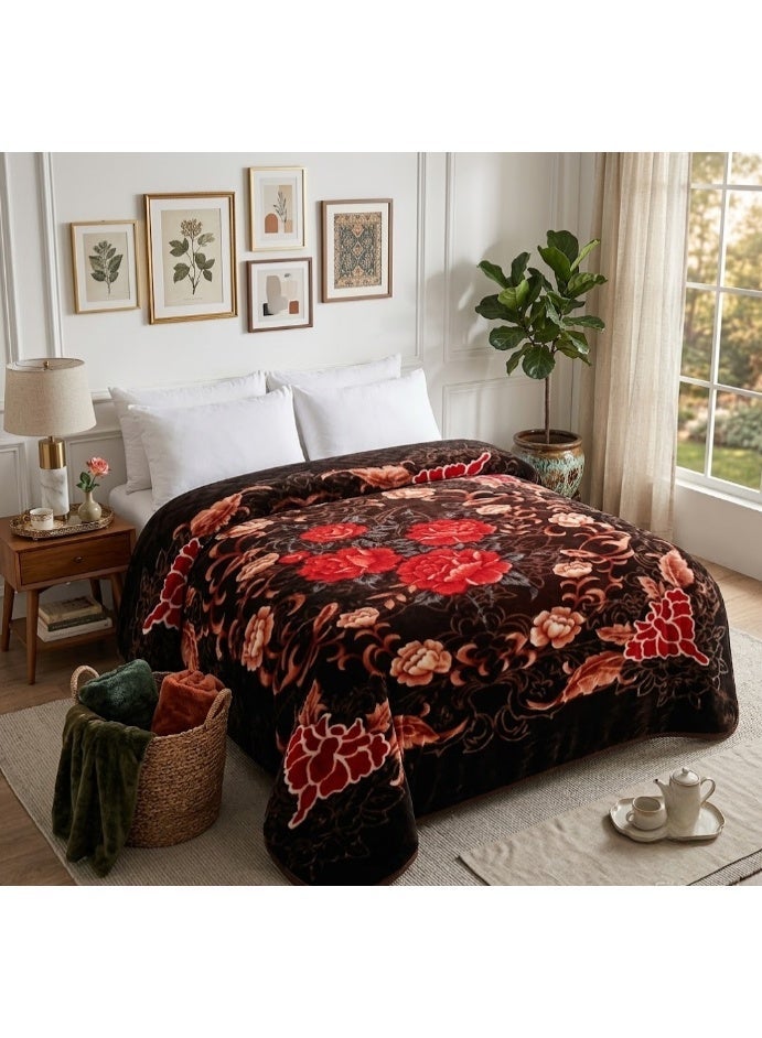 SMART HOME Luxury single winter blanket - ultra  soft - 220x160 cm - net weight 2 kg - high-quality, soft, and comfortable warming blanket - suitable for cold weather - practical single bed blanket for home and travel - durable and comfortable materials for a deep sleep - Image 1