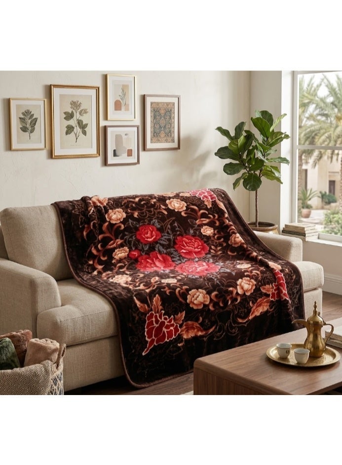 SMART HOME Luxury single winter blanket - ultra  soft - 220x160 cm - net weight 2 kg - high-quality, soft, and comfortable warming blanket - suitable for cold weather - practical single bed blanket for home and travel - durable and comfortable materials for a deep sleep - Image 2