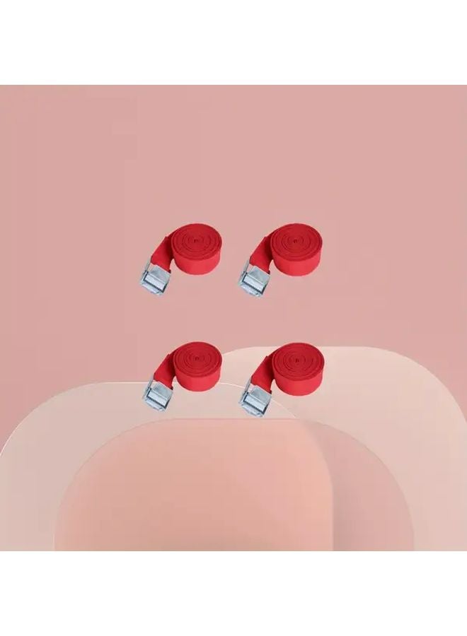 Heavy Duty Quick Release Luggage Straps 2m High Strength Cargo Tie Down for Travel Roof Rack Motorcycle Car Boat Red - Image 1