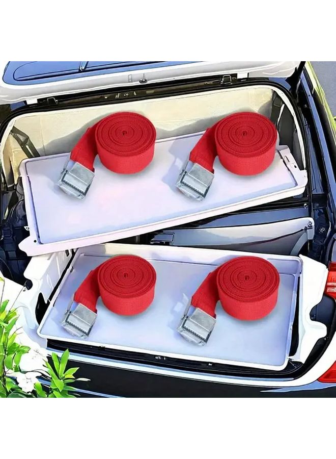 Heavy Duty Quick Release Luggage Straps 2m High Strength Cargo Tie Down for Travel Roof Rack Motorcycle Car Boat Red - Image 4