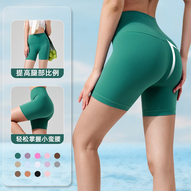 Sanfan Summer Nude Breathable Yoga Pants Women'S Fitness Shorts Peach Butt Tight Sports Three-Point Pants Yoga Shorts - Image 3