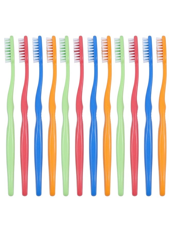 Henry Schein Acclean Youth Manual Toothbrush 12 Pack, 30 Tuft Compact Head, Soft Bristles, Curvy Ergonomic Handle, Assorted Colors (Colors May Vary - Image 1