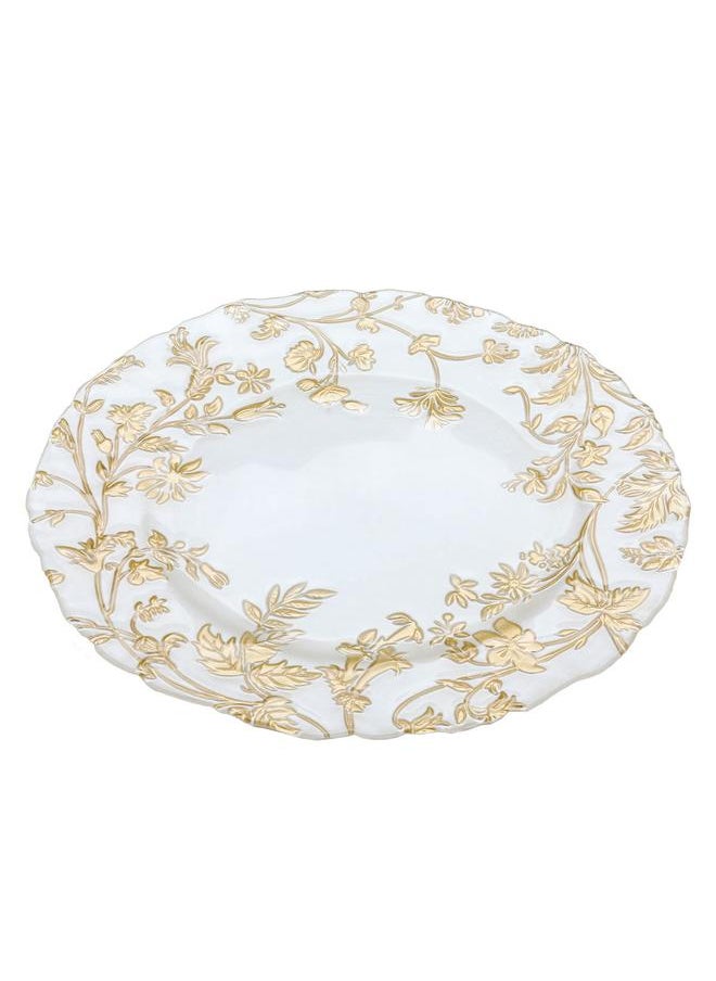 Alsaif Glass Serving Plate 31X31X1 Cm Pearly White  - Image 2