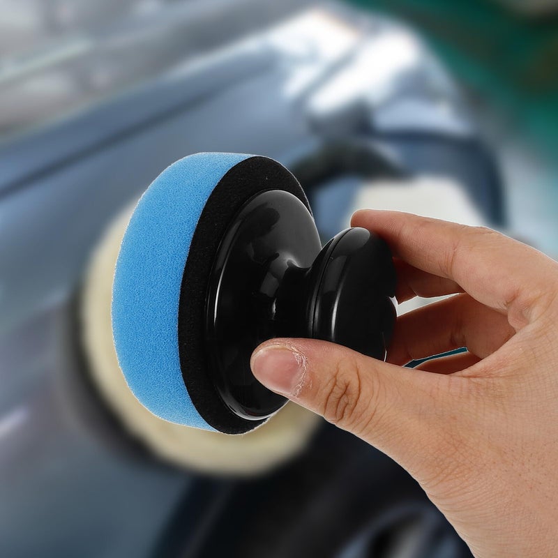 Car Polishing Pads Kit 9pcs Auto Detailing Buffing Sponge Set with Replaceable Waxing Applicator Pads and Microfiber Towels for Vehicle Paint Care - Image 5