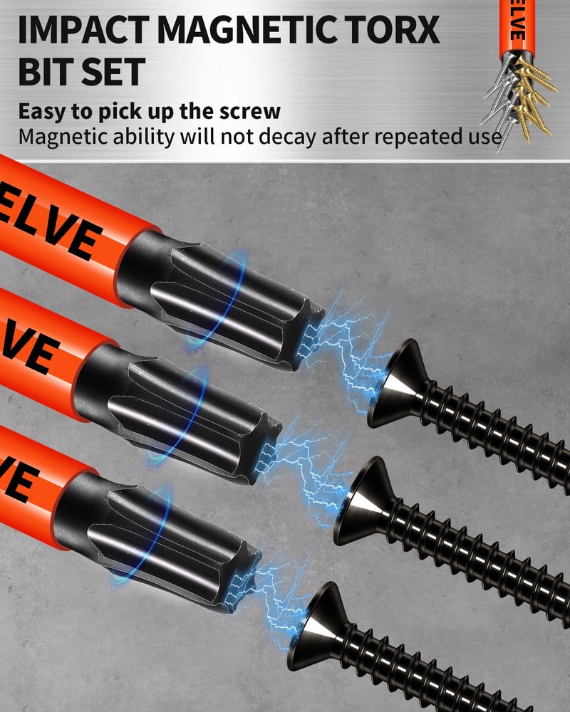 DYRECELVE Impact Torx Bit Set T15 T20 T25 T30 T40, 10-Pack 2 Inch S2 Steel Magnetic Power Bits for Impact Driver, 1/4 Inch Hex Shank Heavy Duty Magnetic Grip (Anti-Slip) - Image 5