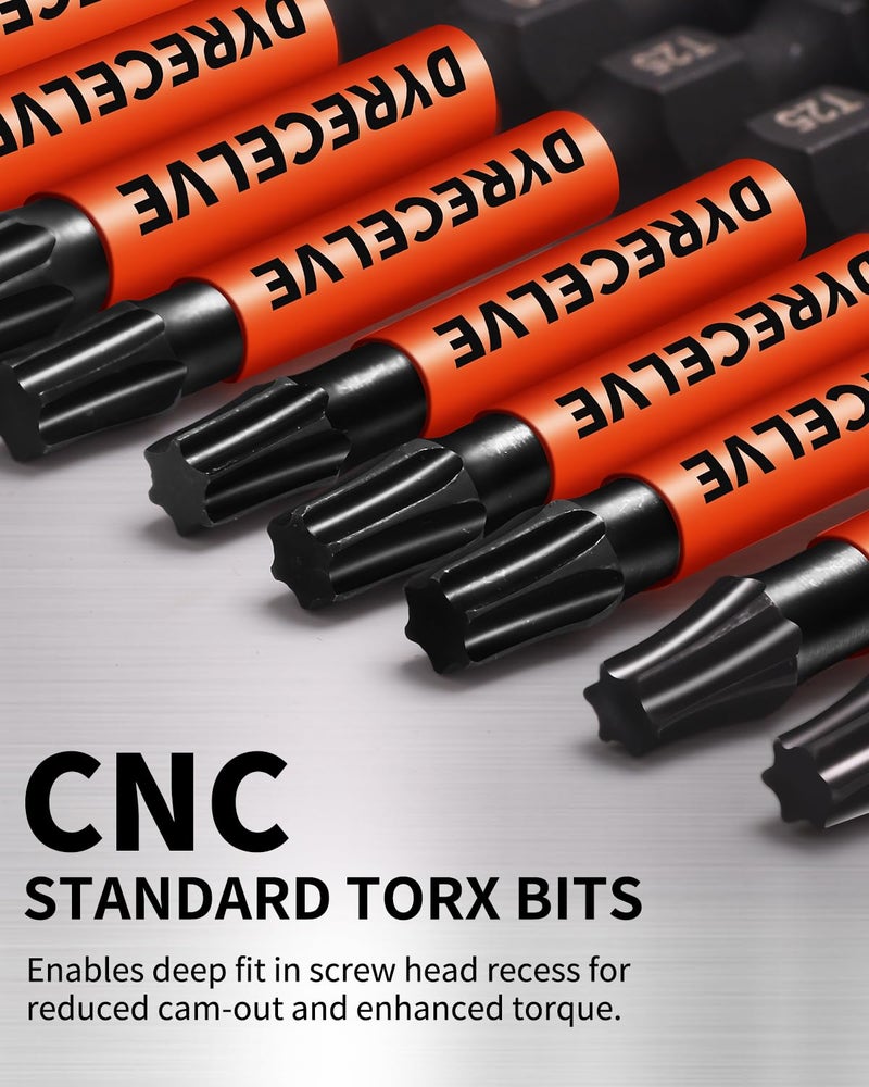 DYRECELVE Impact Torx Bit Set T15 T20 T25 T30 T40, 10-Pack 2 Inch S2 Steel Magnetic Power Bits for Impact Driver, 1/4 Inch Hex Shank Heavy Duty Magnetic Grip (Anti-Slip) - Image 4