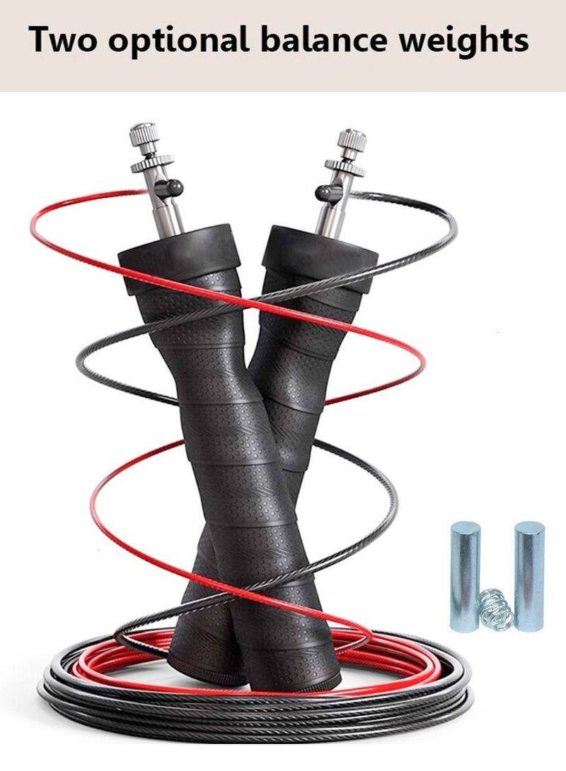 ISHWAZ A Set Of Exercise Ab Wheel Roller With Knee Pad And Professional Steel Wire Jump Rope With Weights, Best Fitness equipment For 6 Pack Abs, Core Workout, MMA And boxing Training Bodybuilding Fitness  - Image 4