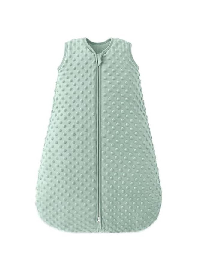MIXDE Fleece Baby Sleep Sack 18-24 Months with Plush Dots, Winter Baby Wearable Blanket for Infant Toddler Sleeping Sack 2-Way Zipper Warm Sleepsack, Green  - Image 1