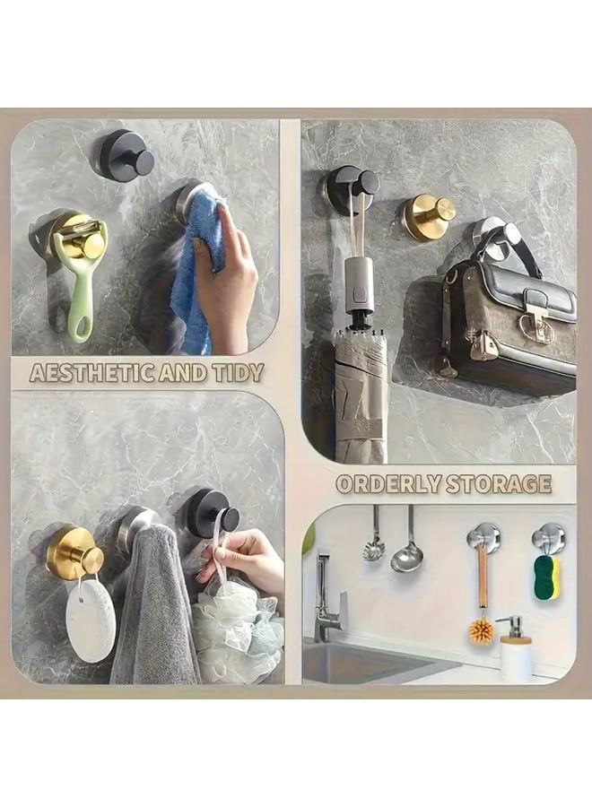 8pcs Silvery Heavy Duty Suction Cup Hooks No Drill Wall Mounted Towel Hooks - Image 5