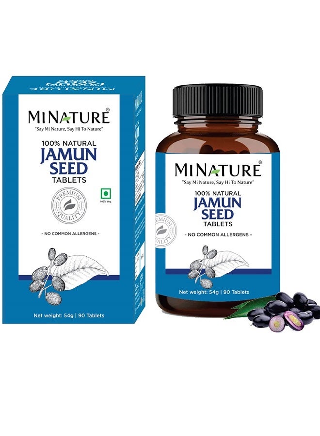 minature Jamun Seed Tablets by mi Nature | 90 Tablets, 1000 mg | 45 Days Supply | Jamun Tablets | Vegan - Image 2