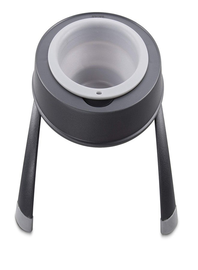 Dexas Pets Single Elevated Pet Feeder/Pet Bowl, Large/ 4 Cup Capacity, Light Gray - Image 1