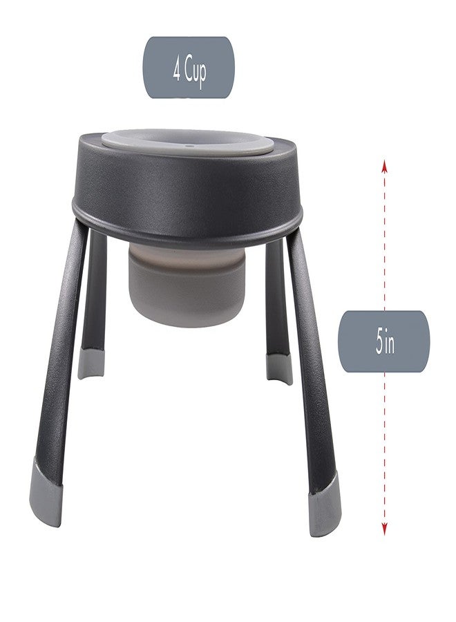 Dexas Pets Single Elevated Pet Feeder/Pet Bowl, Large/ 4 Cup Capacity, Light Gray - Image 2