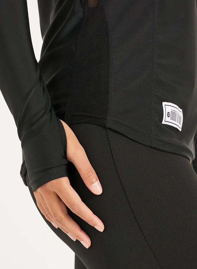 Styli Gymspire Edition - Label Mesh Insert Long Sleeve Top