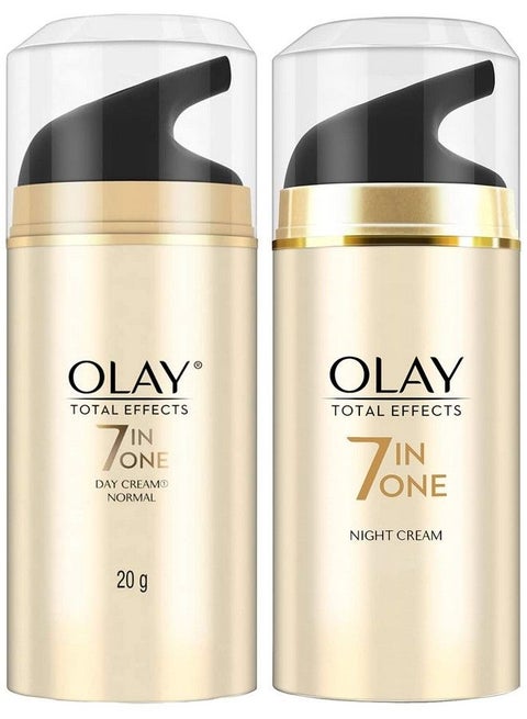 Olay Day Cream Total Effects 7 In 1 Antiageing Moisturiser 20G And Olay Night Cream Total Effects 7 In 1 Antiageing Moisturiser 20G