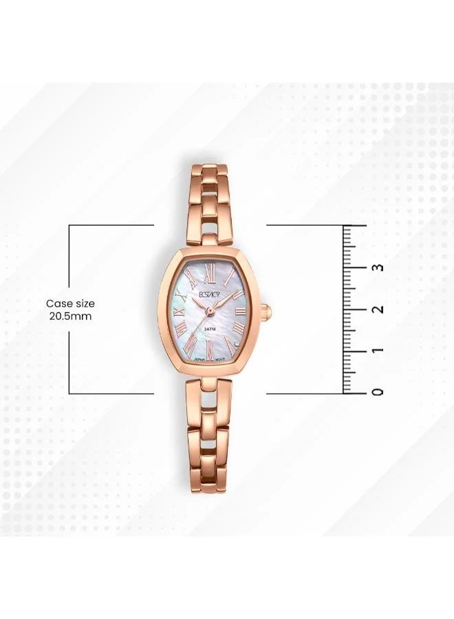 ECSTACY White Women's 304 solid stainless steel Analog Watch E25512-RBKW - 20.5 mm for Women | Best Price UAE