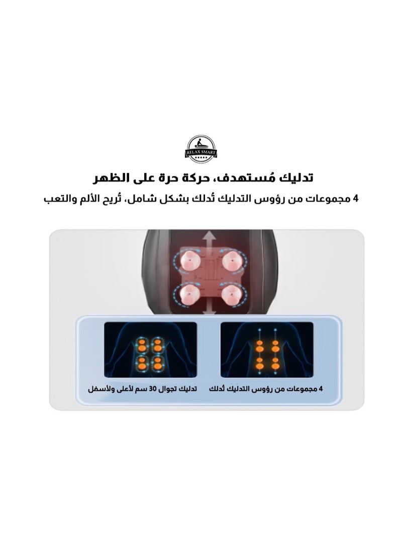 Relax Smart Shiatsu Massage Chair Cushion with Heat – Full Back and Neck Massager with Adjustable Seat for Home and Office - Image 4