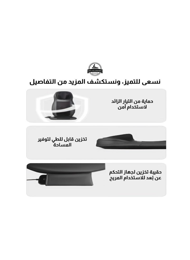 Relax Smart Shiatsu Massage Chair Cushion with Heat – Full Back and Neck Massager with Adjustable Seat for Home and Office - Image 4