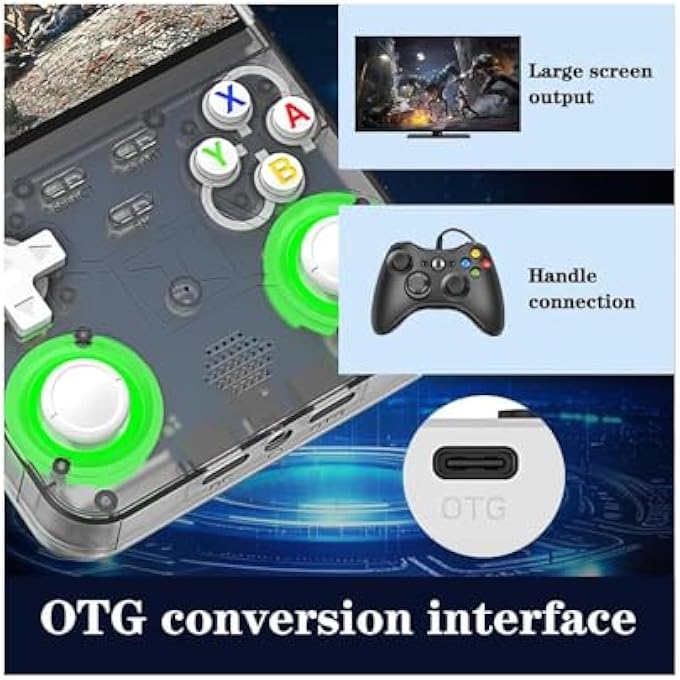 R36 ULTRA RETRO HANDHELD GAME CONSOLE,WITH 64G BUILT-IN 20000+ GAMES,3000MAH RECHARGEABLE,SUPPORT 20+ SIMULATORS,LINUX SYSTEM,4.0 INCH IPS SCREEN PORTABLE POCKET ARCADE(TRANSPARENT BLACK) - Image 3