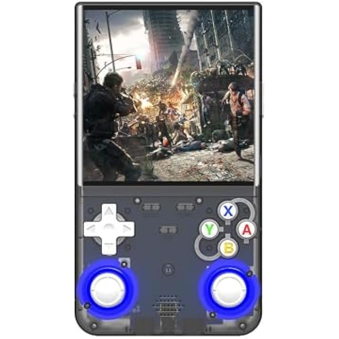 R36 ULTRA RETRO HANDHELD GAME CONSOLE,WITH 64G BUILT-IN 20000+ GAMES,3000MAH RECHARGEABLE,SUPPORT 20+ SIMULATORS,LINUX SYSTEM,4.0 INCH IPS SCREEN PORTABLE POCKET ARCADE(TRANSPARENT BLACK) - Image 1
