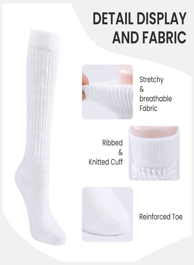 Auranso Slouch Socks Women Cotton Scrunch Knee High Long Knit Boot Socks Pink - Image 3