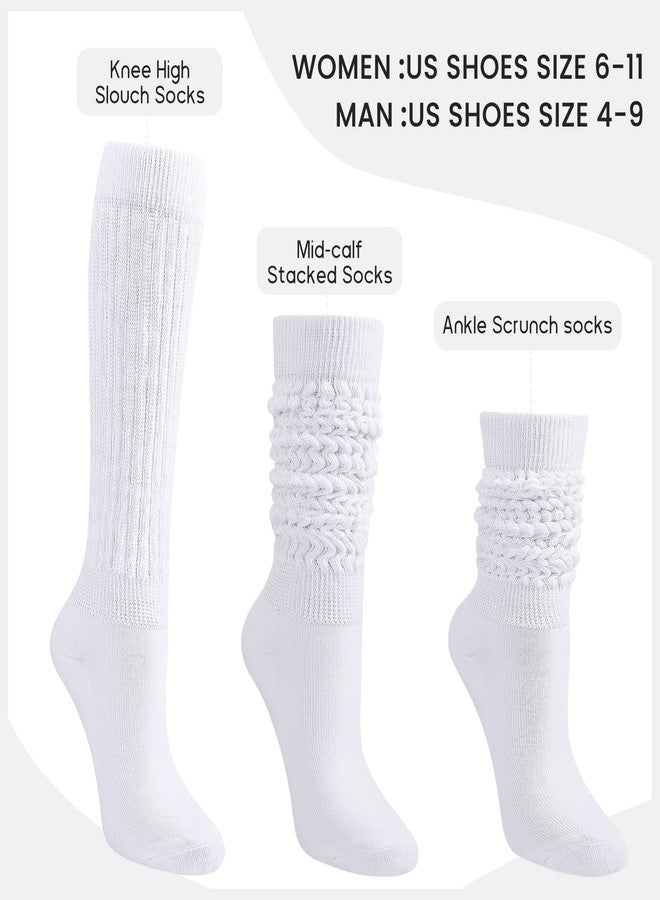 Auranso Slouch Socks Women Cotton Scrunch Knee High Long Knit Boot Socks Pink - Image 5