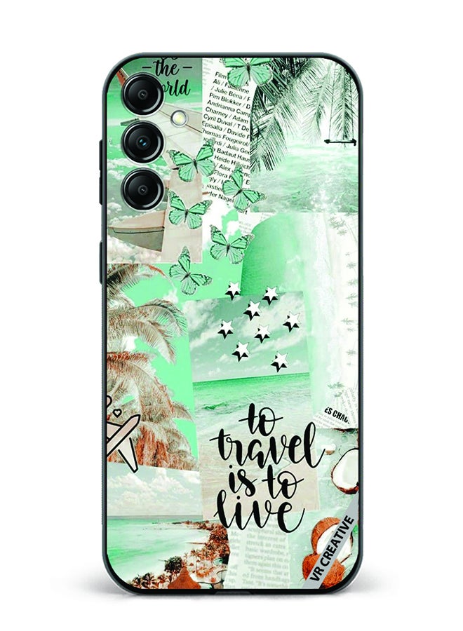 VR CREATIVE Protective Case Cover For Samsung Galaxy A55 To Tavel Is To Live Design Multicolour - Image 1