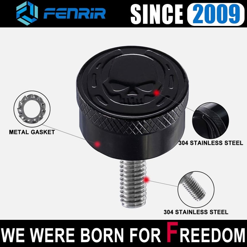 Fenrir Motorcycle Seat Anti Theft Bolt Security Screw Kit 304 Stainless Steel Metal Engraving Skull Horseshoe Motif Compatible with Harley Davidson 1997-Now Sportster Softail Dyna Touring (809-Y010) - Image 5