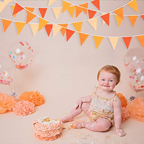 Festiko®10M/32Ft Triangle Flag Banner Pennant Garland Bunting for Fall Decor Autumn Wedding Birthday Party Thanksgiving Day Home Nursery Outdoor Garden Hanging Decoration (Orange+36Pcs) - Image 4