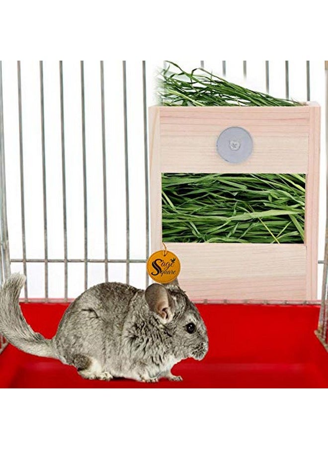 Sage Square Sage Square Natural Wood Cage Attach Hay Rack/Grass Feeder/Holder for Rabbit/Guinea Pig/Ferret  - Image 1