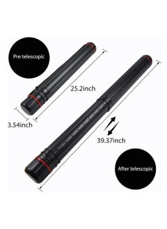 DEWEL DEWEL Drawing Tube Blueprint Case Telescoping Art Tube Large Plastic Black Storage Tube Expands from 24 to 40 Inches Plastic Waterproof and Light Resistant Poster Tube with Strap  - Image 2