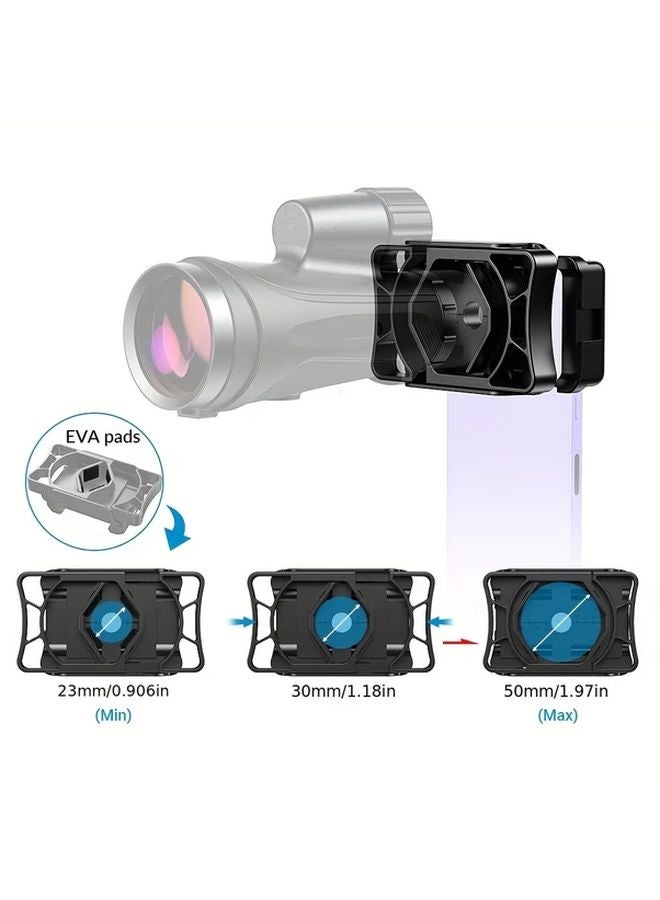 Black Apexel Dual Phone Telescope Adapter for Microscopes Cameras Universal Mount - Image 4