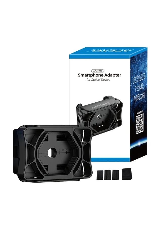 Black Apexel Dual Phone Telescope Adapter for Microscopes Cameras Universal Mount - Image 1
