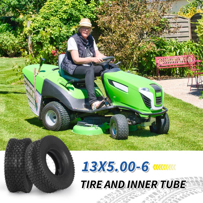 GICOOL 13x5.00-6 Tire and Inner Tube Set, TR-13 Straight Valve Stem, Replacement Riding Mower Front Wheel Assembly, 2 Pack - Image 3