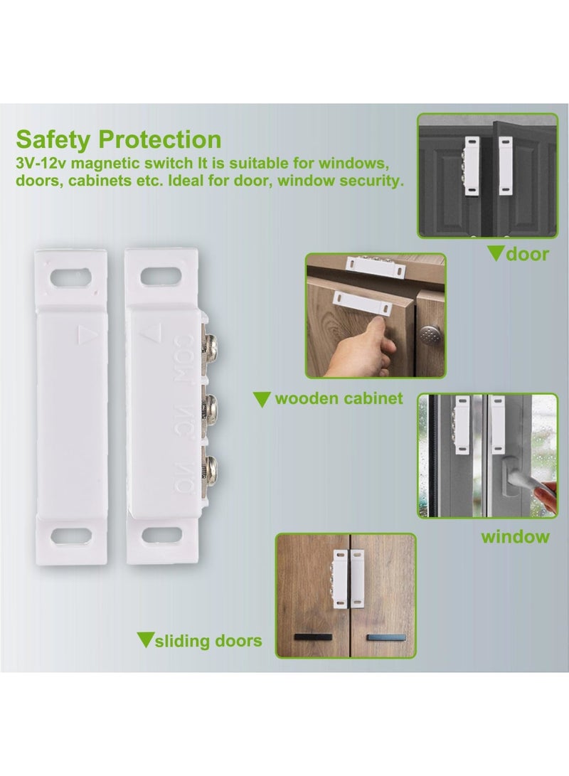 SYOSI Magnetic Reed Switch, Normally Open and Normally Closed NC NO Magnetic Proximity Switch for Door Alarm, Window Safety, Agnetic Door Switch for DC 5V 12V 24V Light (White, 2 Pack) - Image 4
