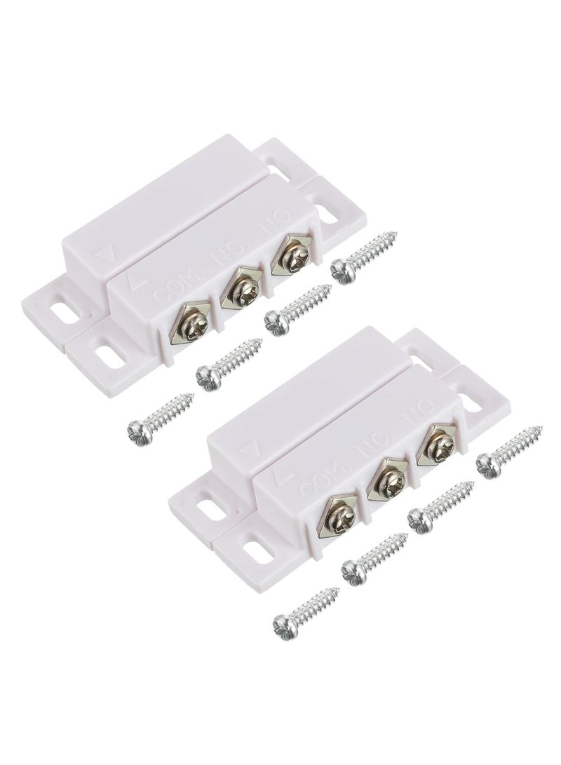 SYOSI Magnetic Reed Switch, Normally Open and Normally Closed NC NO Magnetic Proximity Switch for Door Alarm, Window Safety, Agnetic Door Switch for DC 5V 12V 24V Light (White, 2 Pack) - Image 1